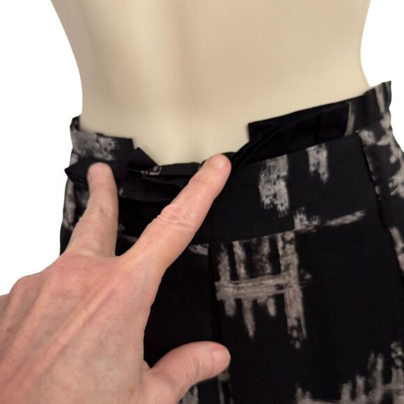 Whimsigoth 90s Black & Gray Pleated Maxi Skirt With a hashtag Print Size S - Picture 6 of 13